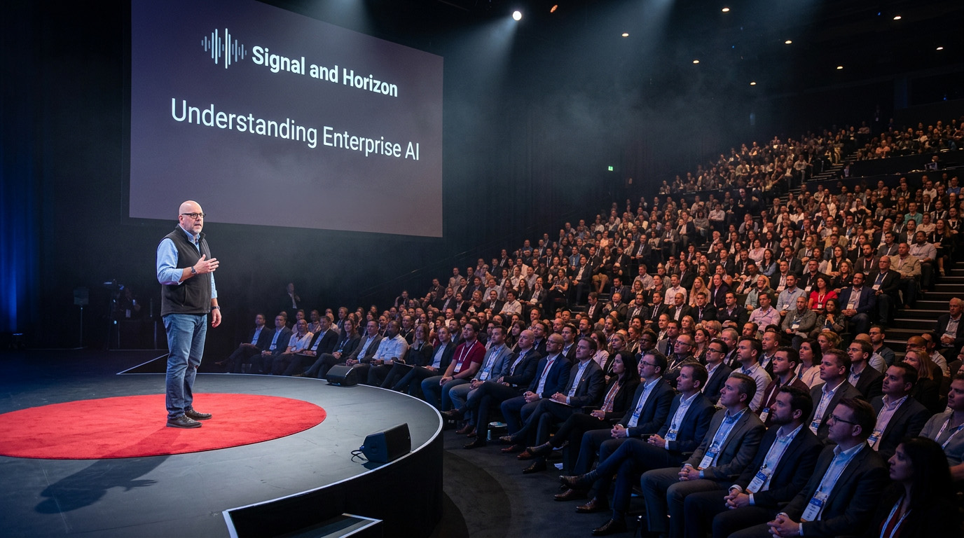 Cory Smith on stage &mdash; keynote speaking
